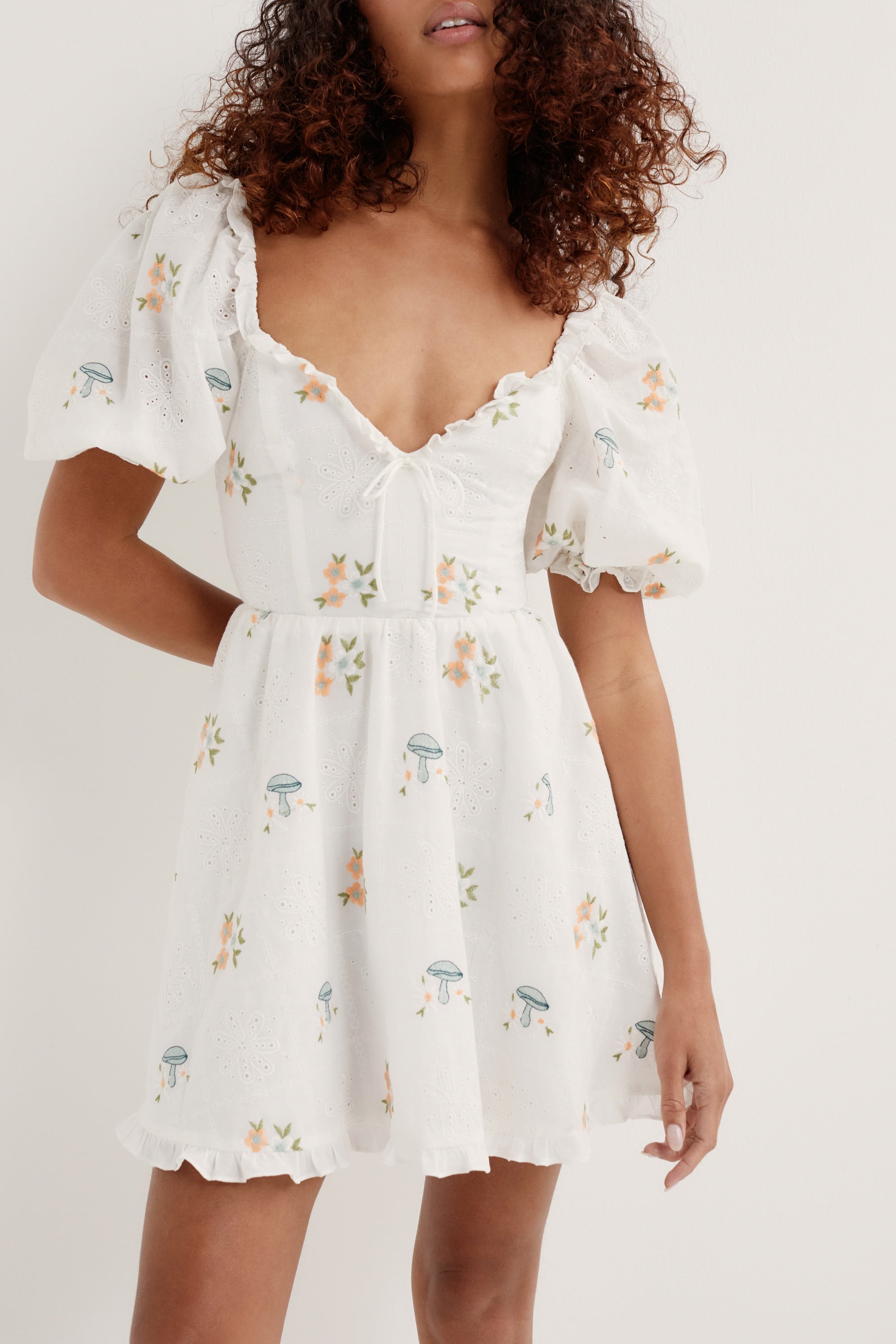 Yolanda Puff Sleeve Mini Dress – For ...
